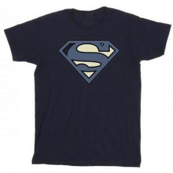 DC Comics Heren T-Shirt met Superman Logo in Indigo Blauw