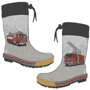 Maximo Kindergummistiefel Feuerwehr Fotoprint, gepatcht, 3M Reflekt – Größe 24