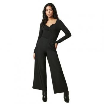 Slim Fit Petite Elastic Waist Trousers – Black