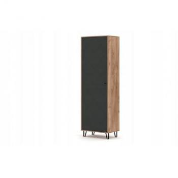 Vivaldi Armoire – Design chêne/tabac – Pieds métal noir
