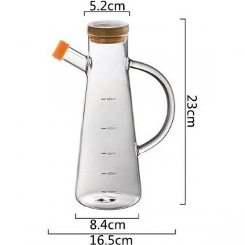 High-Temperature Resistant Glass Oil Container with Handle