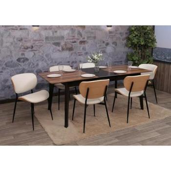 Lot 6 Chaises HWC‑O45 Naturel Blanc