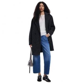 Desigual, Langer Mantel, Schwarz, S