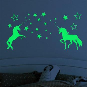 Calcomanías de Pared de Unicornio que Brillan en la Noche