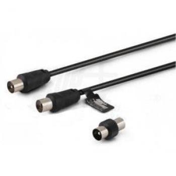 Cavo TV 1m con adattatore M/M, colore nero