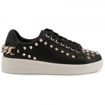 Guess Women's Black Low Top Studded Sneakers, Size 5 UK