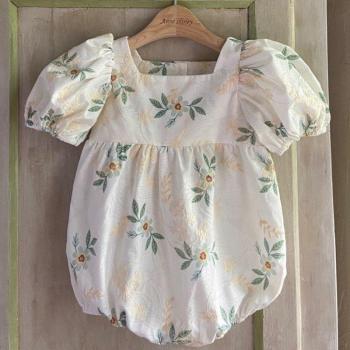 Pelele Ropa de Verano con Encaje y Bordado Floral