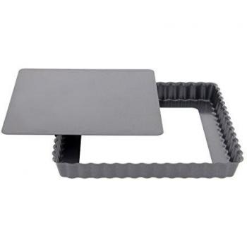 Moule à tarte cannelé carré fond amovible De Buyer 23,6 x 23,01 x 3,61 cm