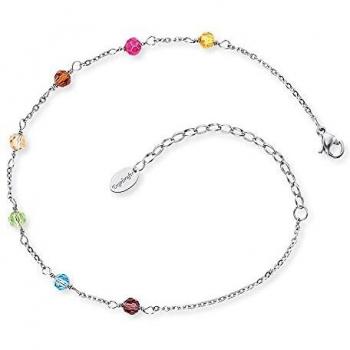 Engelsrufer Fußkette ERFS-RAINBOW mit Glassteinen