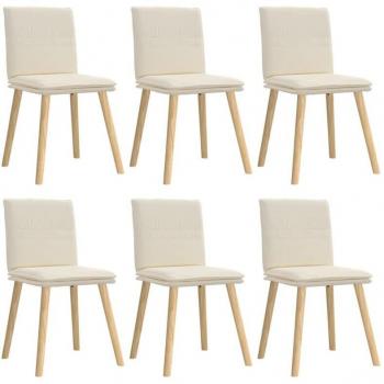 Sillas de comedor 6 unidades con acabado lino