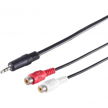 S/CONN Klinkenstecker 3,5mm Stereo auf 2 Cinch-Kupplungen Audio-Kabel, 1,5m