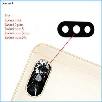 Coopart 2pcs Rear Camera Lens Glass for Xiaomi Redmi Note 5 Pro, Note 5A, Redmi 5, 5A & 5 Plus with Sticker