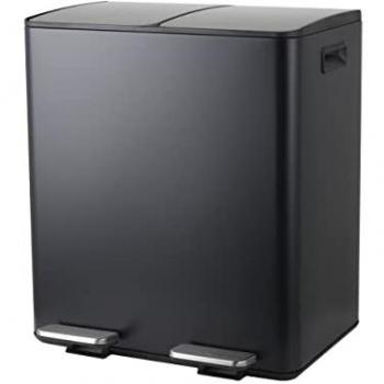 Contenedor Selectivo Aliya 40L (2x20L) Acero Negro Mate