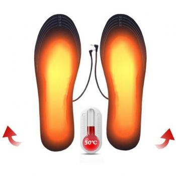 Electric Heated Shoe Insoles Carbon Fiber USB Charge Cuttable Winter Pads Size 35-45