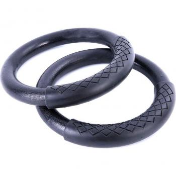 2 Pieces Heavy-Duty ABS Plastic Fitness Rings with Foam Grip Handles
