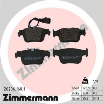 Kit de frein ZIMMERMANN 26206.160.1