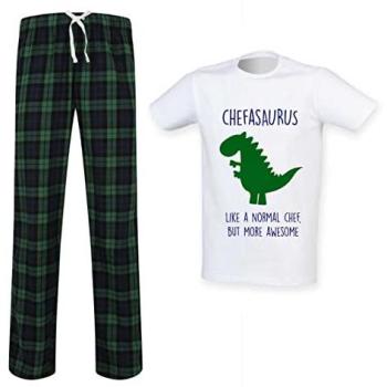 Small Size Men’s Chef Dinosaur Tartan Pyjamas