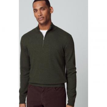 Merino Cash Mix Hzip, jersey Hackett verde oscuro