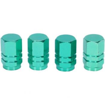Tapón de válvula de neumático (conjunto de 4) – Verde, aleación, 17 mm