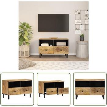 Meuble TV design en bois de manguier 70x33x46 cm