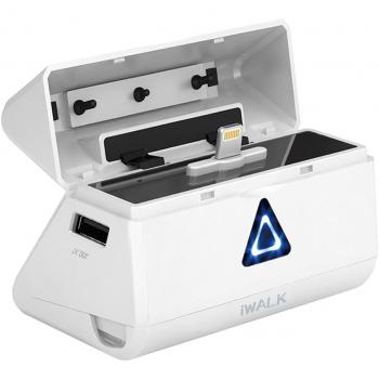 White iWalk 5200i PowerDock – 2500 mAh Rechargeable Backup Battery for iPhone 5, 5S & 5C