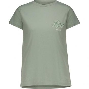 Lee Verde T-Shirt Donna M con Stampa Loghi