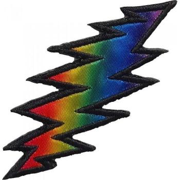 Patch iron-on couleur arc‑en‑ciel Grateful Dead – Noir