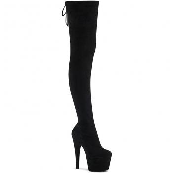Bottes à talon 6 UK Pleaser Adore Noir Stretch
