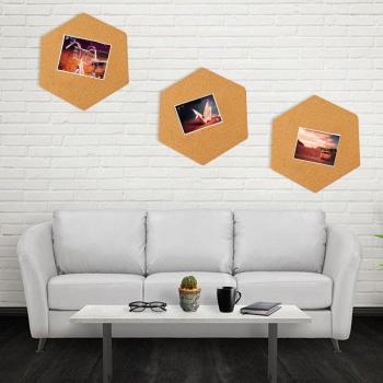 8PCS Self-Adhesive Hexagonal Cork Message Board