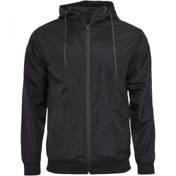 Jacket wind runner zippée Build Your Brand homme, L, noir