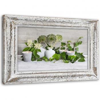 Canvas Feeby, natura morta shabby chic 60x40 grigio