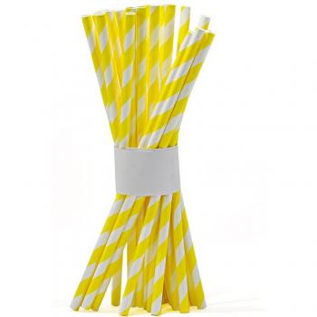 Sustainable Striped Paper Straws