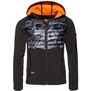 Superdry Herren‑Softshell Mountain‑Jacke in Anthrazit mit Gesprenkelt‑Muster
