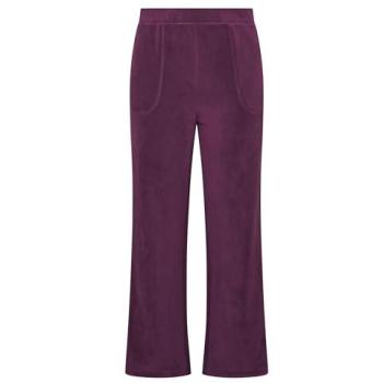 Wide‑Leg Burgundy Fleece Pants for Women – 26/28