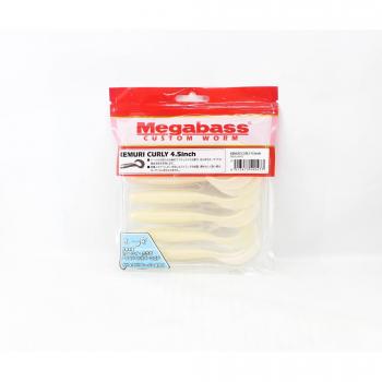 Leurre Megabass Kemuri Curly 4,5 pouces Blanc Perle