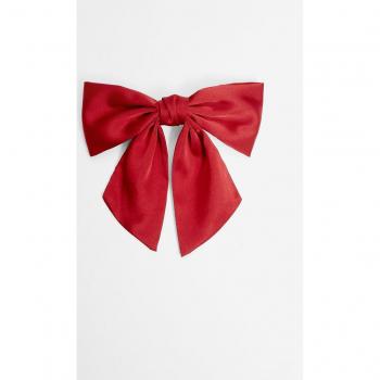 Stradivarius Red Satin Bow Hair Clip OS