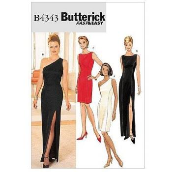 B4343 Petite White Lined Dress Pattern – Butterick, Size 14‑18