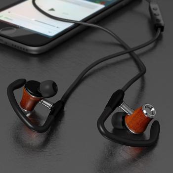 NRG S Premium Holz‑In‑Ear‑Kopfhörer mit eingebautem Mikrofon, kabellos