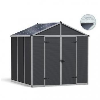 Abri de jardin Canopia Rubicon en aluminium et polycarbonate gris 227 cm