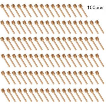 Mini bâtonnets à miel en bois, 3 pouces, 100 pièces, emballés séparément