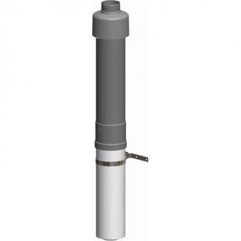 ATEC Dachhochführung DN 80/125 – Schwarz, 650 mm, inkl. Befestigungsschelle
