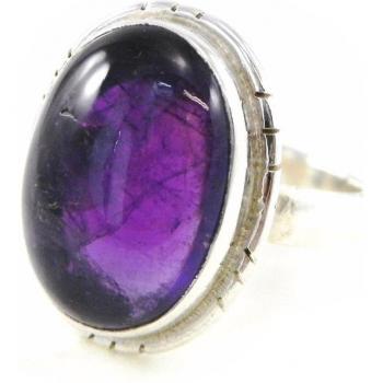 Violette Amethyst‑Charm-Ring aus Silber, 54 mm Durchmesser