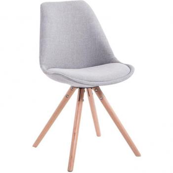 Élégance Circulaire – Chaise en Tissu Gris, Pieds Clairs