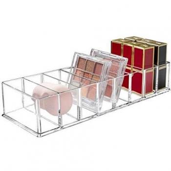 Portable Vanity & Bathroom Makeup Rack – 8 Clear Acrylic Boxes