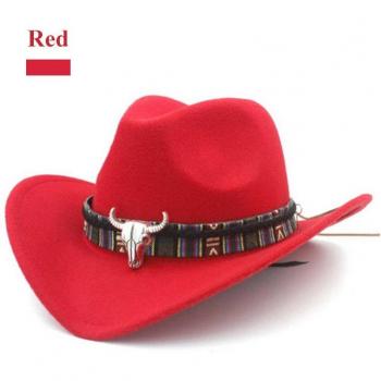 Sombrero de mujer estilo cowboy de lana