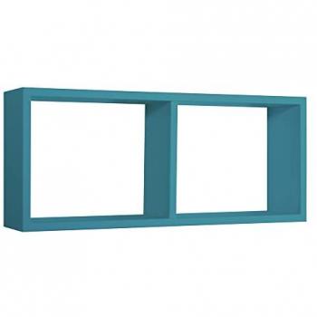 Structure de rangement murale rectangulaire 2 cavités modèle Morgana, teinte bleu atoll
