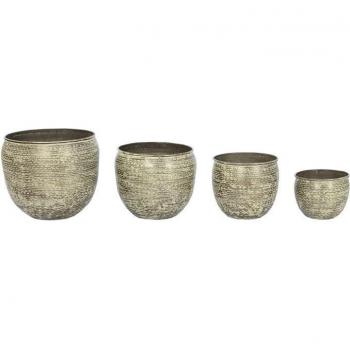 Set Vasi da Fiori Home ESPRIT Verde Alluminio 39 x 39 x 33 cm