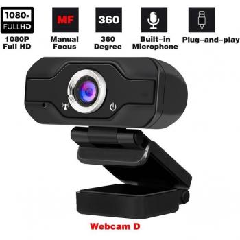 Rotatable HD 1080P Webcam with Integrated Microphone