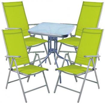 Mojawo 5-teiliges Bistro Set Silbergrau/Lime