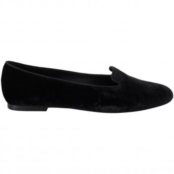 Dolce & Gabbana Black Velvet Slip Ons Loafers Flats Shoes